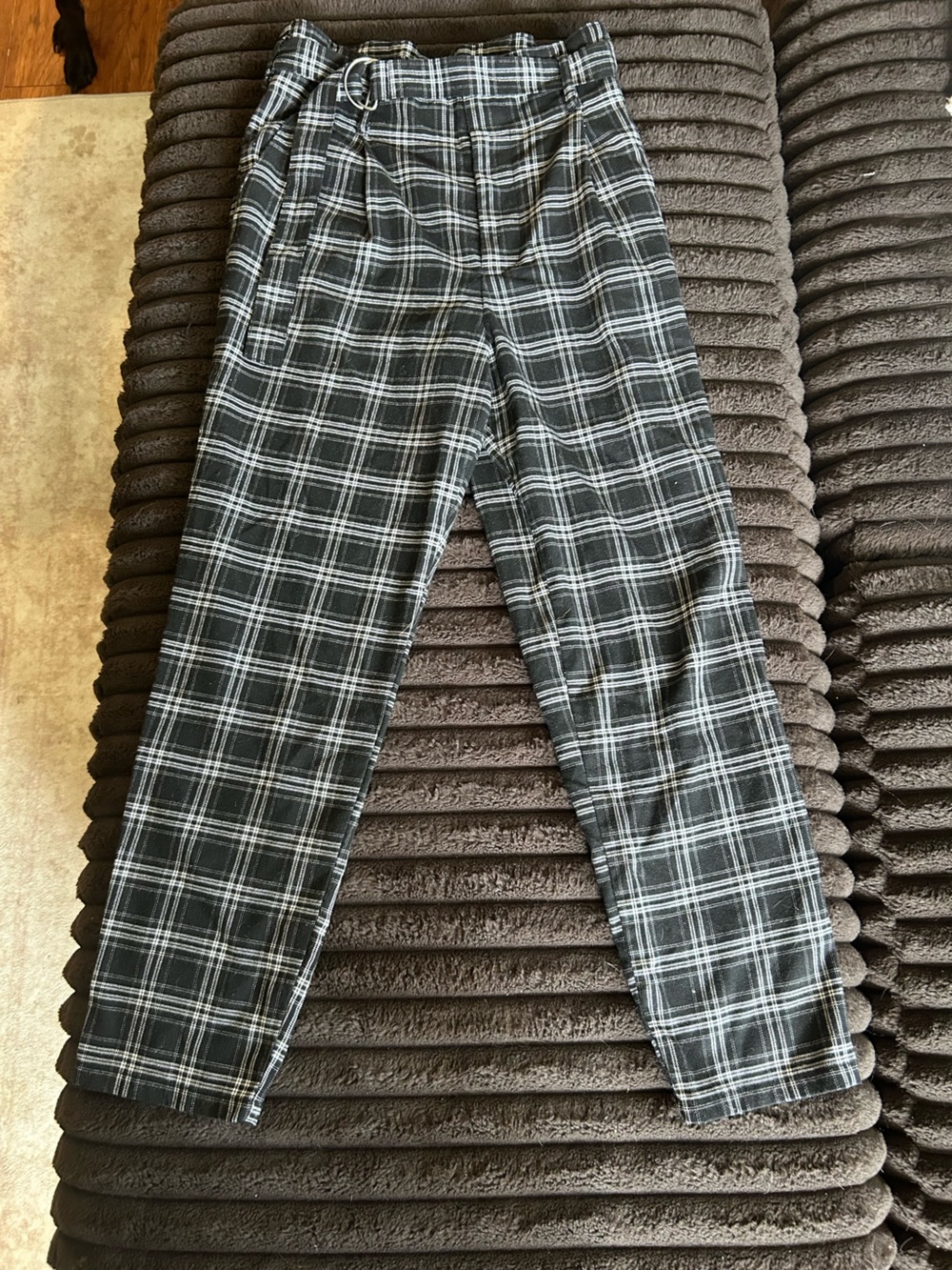 Hollister Black and White Plaid Pants